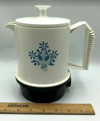 Vintage Regal Poly Perk Coffee Automatic Percolator Blue Cornflower 2 to 4 Cup 3
