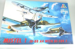Vintage Italeri 1/72 Mistel 1 Ju - 88 A4 With Bf - 109f Combination Aircraft No 072