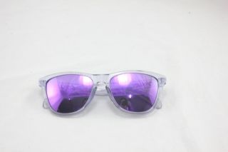 Vintage Oakley Frogskins Clear Crystal W/violet Iridium Sunglass Scratched A058