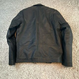 Reclaimed Vintage Mens Biker Jacket Medium Black 100 Real Leather Full Zip