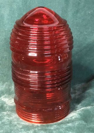 Vintage Red Glass Pyrex Industrial Explosion Proof Light Globe Cover Steampunk