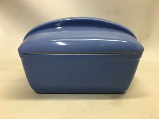 Vintage Hall Westinghouse Covered Blue Loaf Pan Refrigerator Casserole Dish