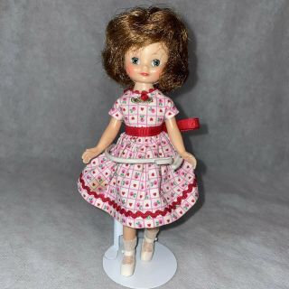 Vintage Betsy Mccall Doll And Case,  8 " Tall,  With Stand,  Orig Wig W/clips