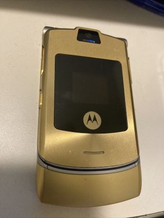 Vtg Dolce & Gabbana Motorola Razr V3i Gold Cellular Flip Phone Cell Phone