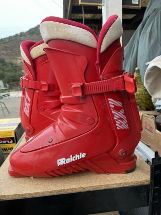 Raichle Power Flex Rx7 Downhill Ski Boots Switzerland Mens 8 Red Torreto Vintage