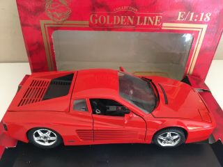 1:18 1991 Ferrari 512 Tr Testarossa Red Diecast Metal Model Car Mira Vintage Rea