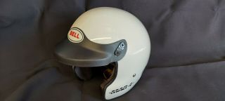 Vintage Bell Mag 4 Open Face Motorcycle Racing Helmet White Bike