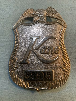 Vintage/obsolete - - Kane Protection - Numbered (88515) Security Officer Badge