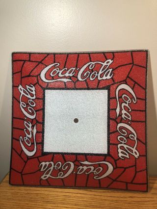 Vintage 1970s Coca Cola Stained - Glass Square Lamp Shade 14”