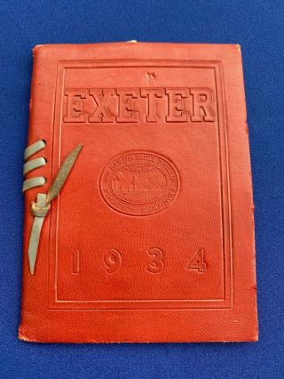 Vintage Leather Cover Booklet Phillips Exeter Academy Nh 1934 Senior Graduation