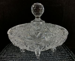 Vintage Lead Crystal Candy Dish With Lid