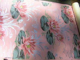 Vintage Water Lily Wallpaper 1940 