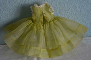 1950 ' s Madame Alexander Tagged Lissy Chartreuse Organdy Dress 2