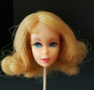 Vintage 1960s Japan Barbie Mod Tnt Twist Turn Doll Head Only Marlo Flip Blonde