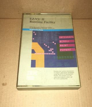 Vintage Ez - Vu Ii Runtime Facility Floppy Disk W/ Booklet,  Case Ibm