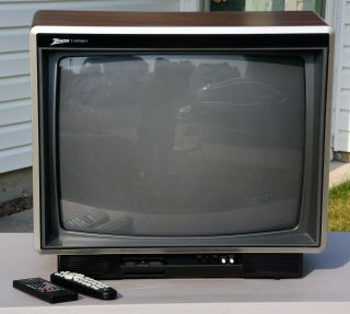Vtg (1986) 25 " Zenith Sc2569w System 3 Color Woodgrain Tv Television W/ Remotes