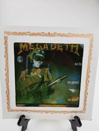 Vintage Megadeth So Far So Good So What 80s Carnival Mirror 6 " X6 " Heavy Metal