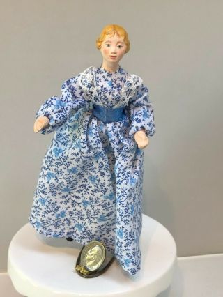 Dollhouse Miniature Artisan Signed Country Woman Doll 1:12