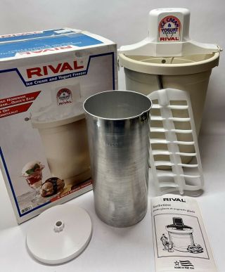 Vintage Rival Ice Cream Frozen Yogurt Freezer 6 Qt Maker 8605 With Box