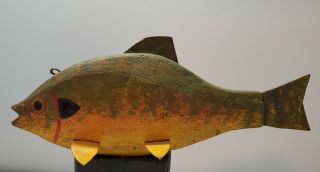 1930s Early Michigan Folk Art Fish Spearing Decoy Ice Fishing Lure 8 "