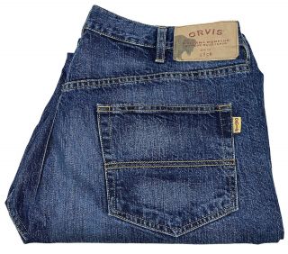 Orvis Montana Morning Vintage Denim Blue Jeans Mens Size 36 X 32