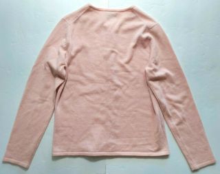 Ann Taylor Women ' s Medium Salmon Pink 100 Cashmere Button Cardigan Sweater Vtg 3