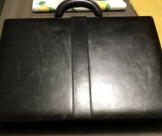 Vintage Tumi Black Leather 17” Attache Hard Sided Briefcase W/snap Lock