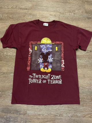 Vintage Disney Mickey Mouse ￼tower Of Terror T Shirt Size Large