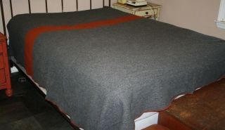 Vintage Design Within Reach Merino Lambswool Gray Blanket 84 X 80 Made Usa