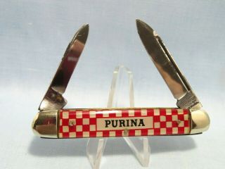Vintage Kutmaster,  Utica,  N.  Y. ,  Purina Advertising,  2 - Blade Pocket Knife