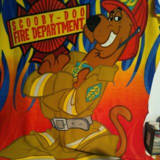 Vtg Scooby Doo Blanket Throw Fleece Plush 60”x 50” Cartoon Network