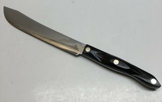 Vtg Usa Cutco 1722 A87 Butcher Knife Classic Brown Swirl 3 Pin Handle