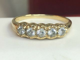 Vintage Estate 14k Gold Wedding Band Anniversary Ring Diamonique Cz