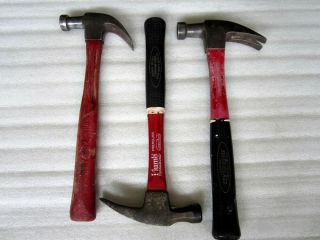 3x Vintage Plumb 16oz 20oz Claw Hammer Fiberglass Handles Made In Usa