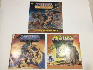 X3 Masters Of The Universe Motu He - Man 33.  3 Rpm Vinyl Record Book Vintage Record