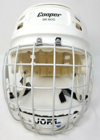 Vintage White Sr Cooper Sk600 Helmet & Jofa 51 - 270 Goalie Cage Barely