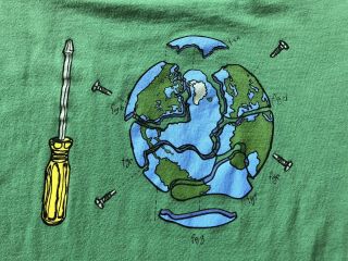 Vtg Usa Patagonia T Shirt Tee Mens Size Large Fix The Earth Screwdriver Climate