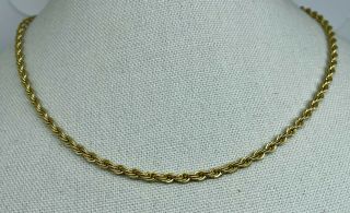 Vintage 14k Yellow Gold Filled Heavy 4mm Rope Chain: 19.  3g,  Gorgeous And Solid