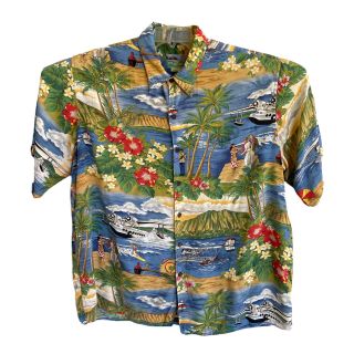 Vintage Reyn Spooner Hawaiian Camp Shirt Men’s Size Xxl Airline Travel Aloha