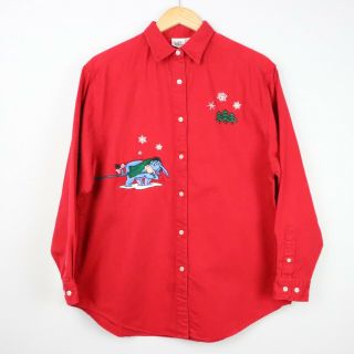 The Disney Store Vintage Winnie The Pooh Embroidered Red Women 