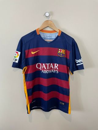 Barcelona 2015 - 16 (medium) Signed Home Football Shirt Vintage Retro Barca Turkey