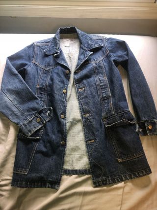 Vintage 70s Lee Storm Rider Denim Jacket Mens M/l Usa Made Chore Coat Jean Rare