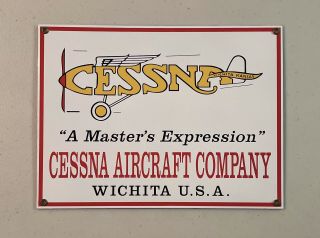 Vintage 1991 Cessna Aircraft Co Wichita Ks A Master’s Expression Porcelain Sign