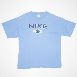 Vintage Nike Basketball Blue 90s Big Logo Short Sleeve T - Shirt Mens Xl