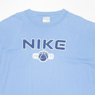 Vintage NIKE Basketball Blue 90s Big Logo Short Sleeve T - Shirt Mens XL 2