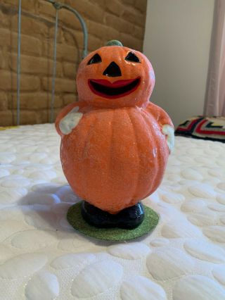 Vintage Halloween Christopher Radko Pumpkin Man Light Signed And Numbered