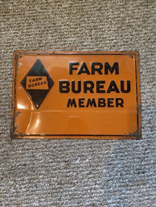Scioto Sign Company Kenton Ohio Vintage Orange Farm Bureau Member Sign