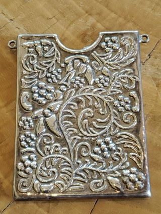 Lovely Vintage Sterling Silver Card Case,  Marked 925 Reo,  46 Grams