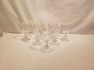 Vintage Fostoria Colony Pattern Wine/water Goblets,  Set Of 7,  Swirl,  Clear Glass