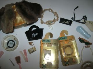 Vintage Vogue Jill Doll Accessories - Revlon Purse,  Glasses With Case,  And More